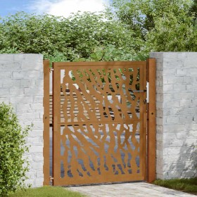 Puerta de jardín diseño con listón acero desgastado 105x105 cm