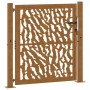 Puerta de jardín diseño con listón acero desgastado 105x105 cm