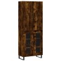 Aparador alto madera contrachapada roble ahumado 69,5x34x180 cm