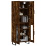 Aparador alto madera contrachapada roble ahumado 69,5x34x180 cm