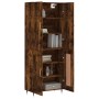 Aparador alto madera contrachapada roble ahumado 69,5x34x180 cm