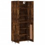 Aparador alto madera contrachapada roble ahumado 69,5x34x180 cm