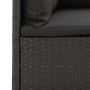 Set de muebles de jardín 3 pzas y cojines ratán sintético negro