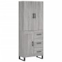 Aparador alto madera contrachapada gris sonoma 69,5x34x180 cm