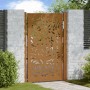 Puerta de jardín diseño llama acero desgastado 105x155 cm