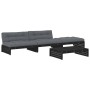 Gartenmöbel-Set 4 Stück und Kissen aus massivem Holz schwarz von vidaXL, Gartensets - Ref: Foro24-3186141, Preis: 763,62 €, R...