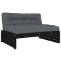 Gartenmöbel-Set 4 Stück und Kissen aus massivem Holz schwarz von vidaXL, Gartensets - Ref: Foro24-3186141, Preis: 763,62 €, R...