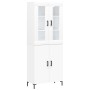 Aparador alto madera contrachapada blanco 69,5x34x180 cm
