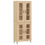 Aparador alto madera contrachapada color roble 69,5x34x180 cm