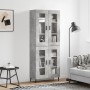 Aparador alto madera contrachapada gris hormigón 69,5x34x180 cm