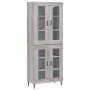 Aparador alto madera contrachapada gris sonoma 69,5x34x180 cm
