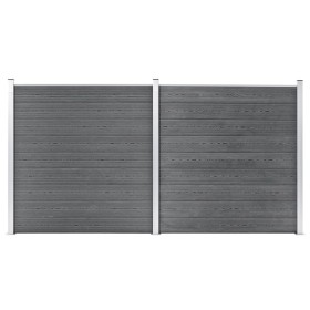 Valla de jardín de WPC gris 353x186 cm