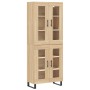 Aparador alto madera contrachapada color roble 69,5x34x180 cm