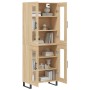 Aparador alto madera contrachapada color roble 69,5x34x180 cm