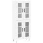 Aparador alto madera contrachapada blanco 69,5x34x180 cm