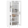 Aparador alto madera contrachapada blanco 69,5x34x180 cm