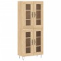 Aparador alto madera contrachapada color roble 69,5x34x180 cm