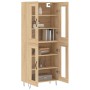 Aparador alto madera contrachapada color roble 69,5x34x180 cm