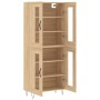 Aparador alto madera contrachapada color roble 69,5x34x180 cm