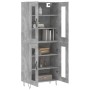 Aparador alto madera contrachapada gris hormigón 69,5x34x180 cm
