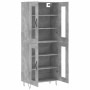Aparador alto madera contrachapada gris hormigón 69,5x34x180 cm