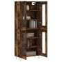 Aparador alto madera contrachapada roble ahumado 69,5x34x180 cm