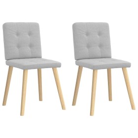 Sillas de comedor 2 uds tela gris nube