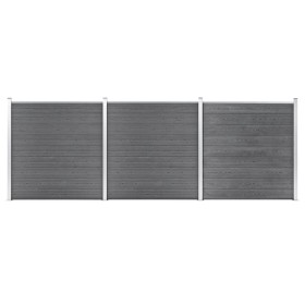 Valla de jardín de WPC gris 526x186 cm
