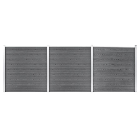 Valla de jardín de WPC gris 526x186 cm