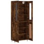 Aparador alto madera contrachapada roble ahumado 69,5x34x180 cm