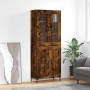 Aparador alto madera contrachapada roble ahumado 69,5x34x180 cm