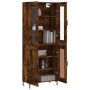 Aparador alto madera contrachapada roble ahumado 69,5x34x180 cm