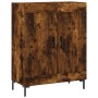 Aparador alto madera contrachapada roble ahumado 69,5x34x180 cm