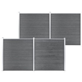 Valla de jardín de WPC gris 699x186 cm