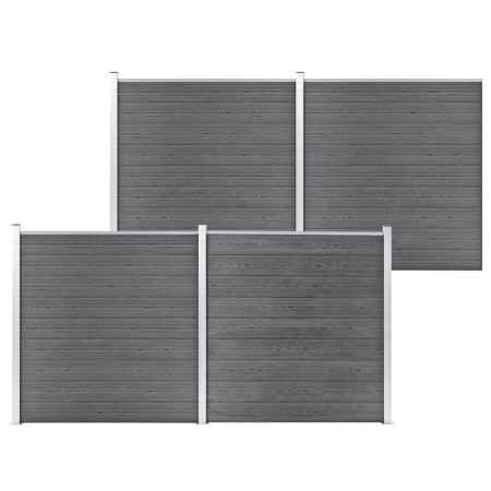 Valla de jardín de WPC gris 699x186 cm