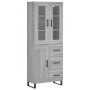 Aparador alto madera contrachapada gris sonoma 69,5x34x180 cm