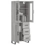 Aparador alto madera contrachapada gris sonoma 69,5x34x180 cm