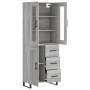 Aparador alto madera contrachapada gris sonoma 69,5x34x180 cm