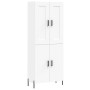 Aparador alto madera contrachapada blanco 69,5x34x180 cm