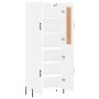 Aparador alto madera contrachapada blanco 69,5x34x180 cm