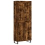 Aparador alto madera contrachapada roble ahumado 69,5x34x180 cm