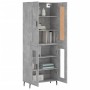 Aparador alto madera contrachapada gris hormigón 69,5x34x180 cm
