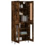 Aparador alto madera contrachapada roble ahumado 69,5x34x180 cm