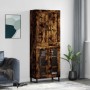 Aparador alto madera contrachapada roble ahumado 69,5x34x180 cm
