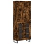 Aparador alto madera contrachapada roble ahumado 69,5x34x180 cm