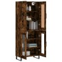 Aparador alto madera contrachapada roble ahumado 69,5x34x180 cm