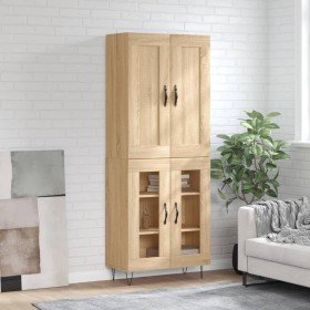 Aparador alto madera contrachapada color roble 69,5x34x180 cm