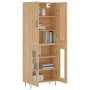Aparador alto madera contrachapada color roble 69,5x34x180 cm