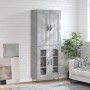 Aparador alto madera contrachapada gris hormigón 69,5x34x180 cm