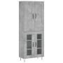 Aparador alto madera contrachapada gris hormigón 69,5x34x180 cm